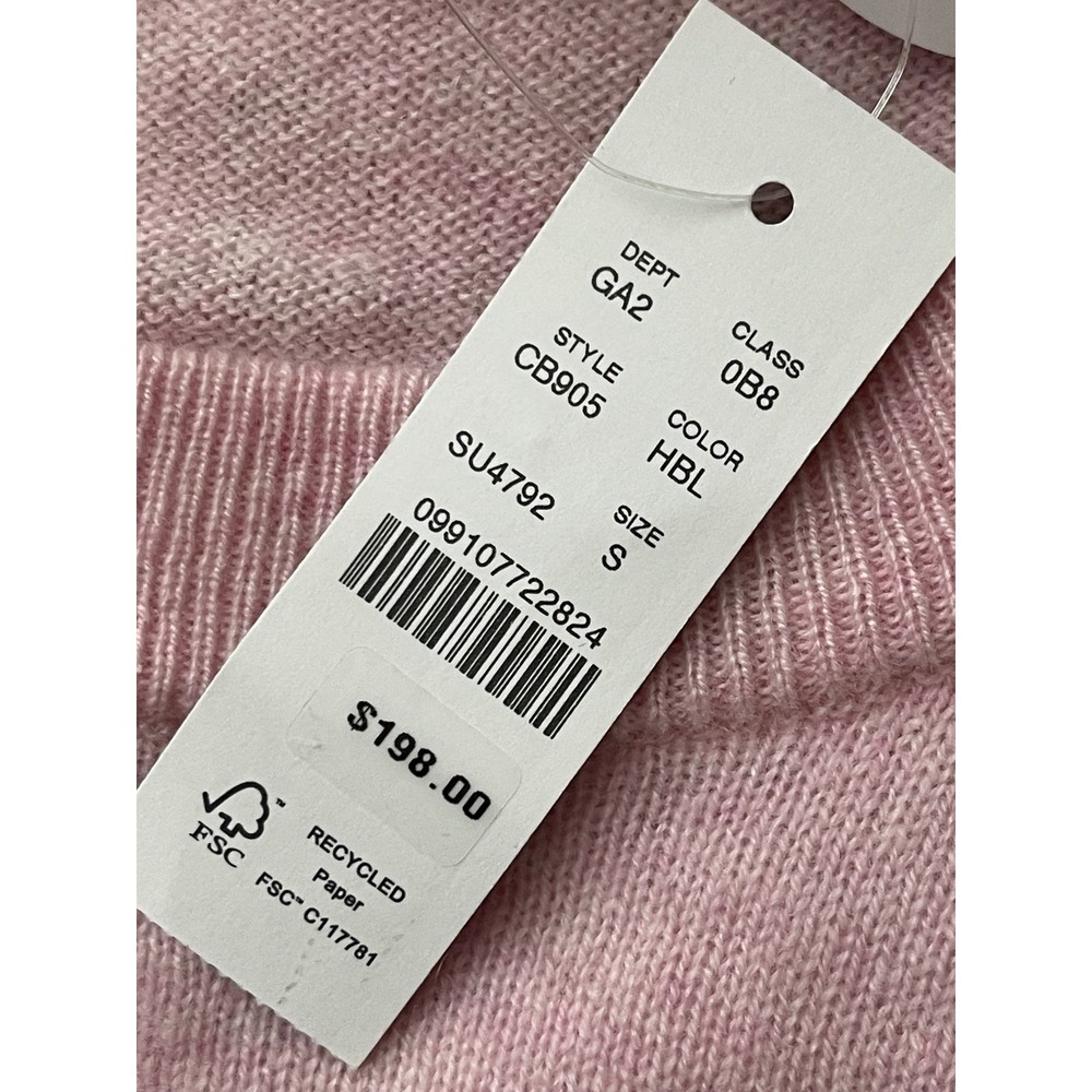 J.CREW Cashmere Relaxed Crewneck Sweater Small Pink‎ NEW Luxury Soft Cozy CB905 - Picture 4 of 10